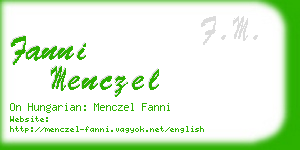 fanni menczel business card